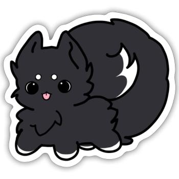 Niedlich Hund Schwarz Weiß - Sticker Größe S (10 x 10 cm) - Mattweiß - Vorne