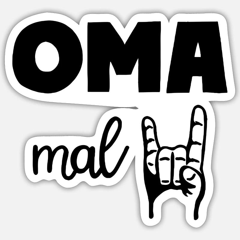 Oma mal Zwei Rock'n' Roll Großmutter Sticker Größe S (10 x 10 cm)