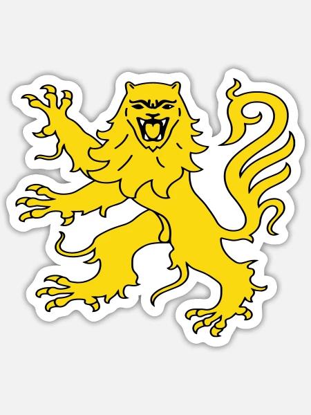 Wappen von Aveyron Königlicher Löwe - Sticker Größe S (10 x 10 cm) - Mattweiß