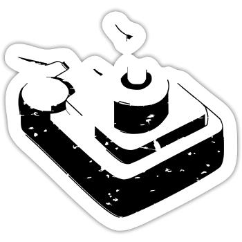 Joystick Player Game Controller retro Gaming - Sticker size S (10 x 10 cm) - white matte - Front