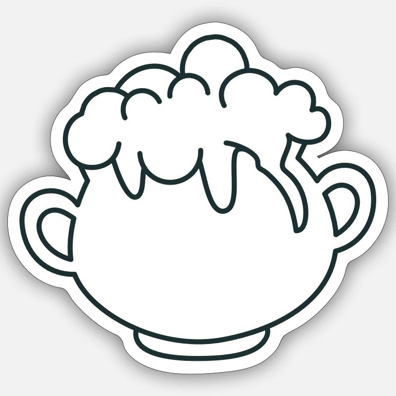 Cauldron with bubbling potion - Sticker size S (10 x 10 cm) - white matte