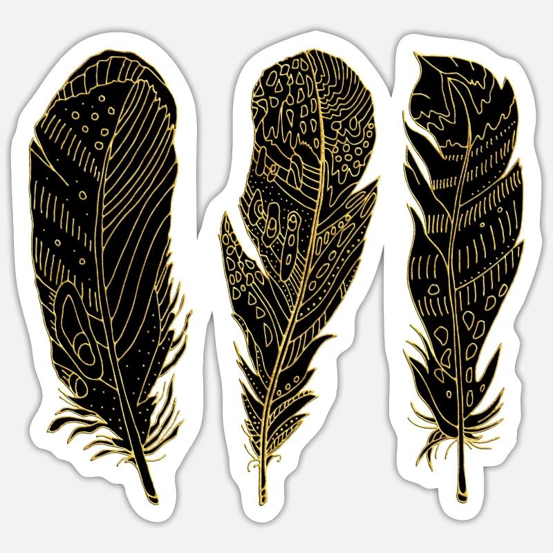 Feder - Sticker Größe S (10 x 10 cm) - Mattweiß