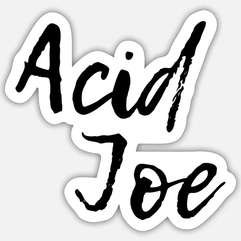 Acid Joe - Sticker taille S (10 x 10 cm) - blanc mat