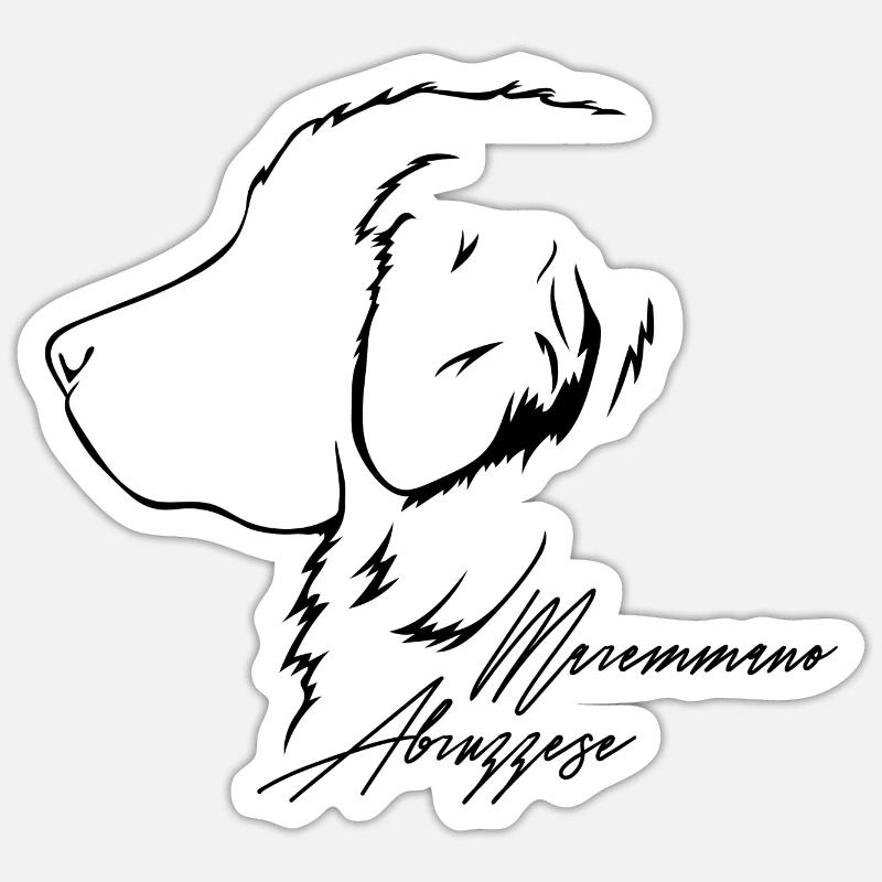MAREMMANO ABRUZZESE Profil Chiens Wilsigns - Sticker taille S (10 x 10 cm) - blanc mat
