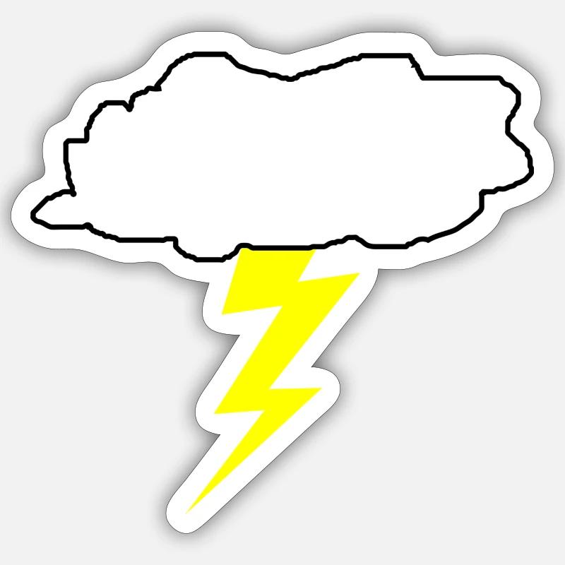 thunder - Sticker size S (10 x 10 cm) - white matte