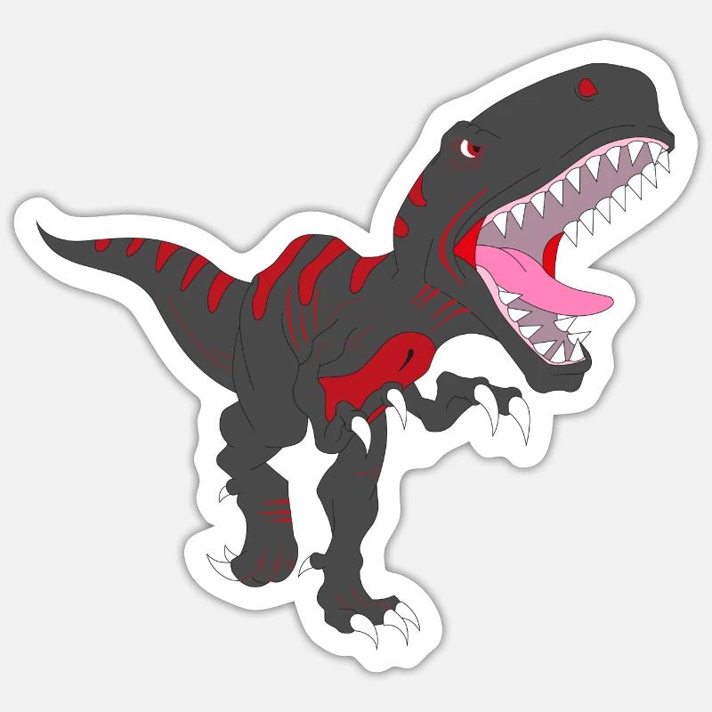 T-rex noir Sticker taille S (10 x 10 cm)