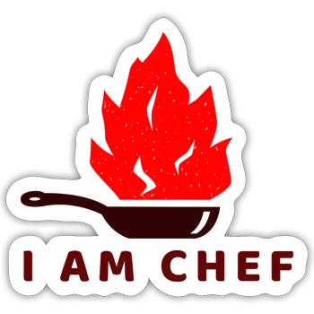 I am Chef Logo - Sticker size S (10 x 10 cm) - white matte - Front