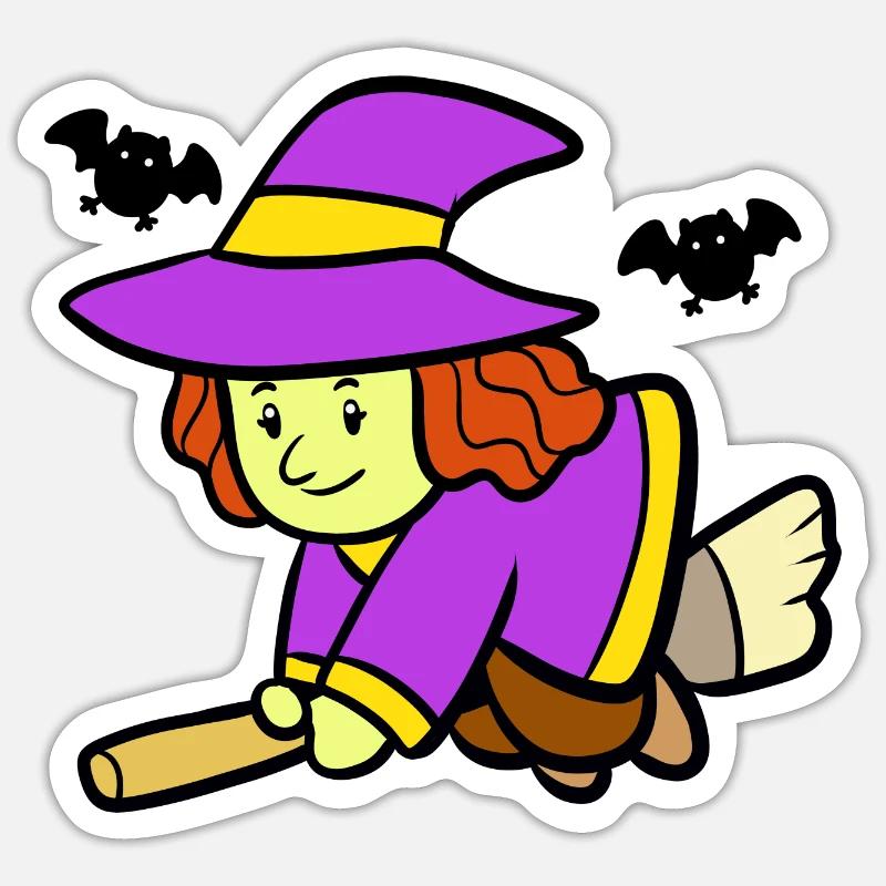 Hexe - Sticker Größe S (10 x 10 cm) - Mattweiß