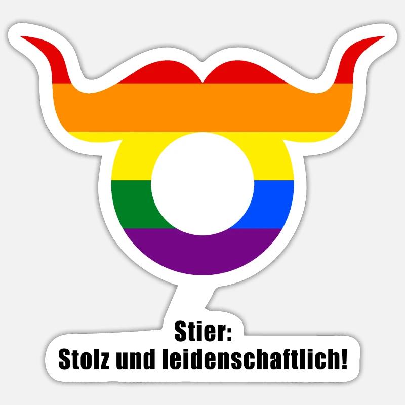 Sternzeichen Stier Pride Design - Sticker Größe S (10 x 10 cm) - Mattweiß