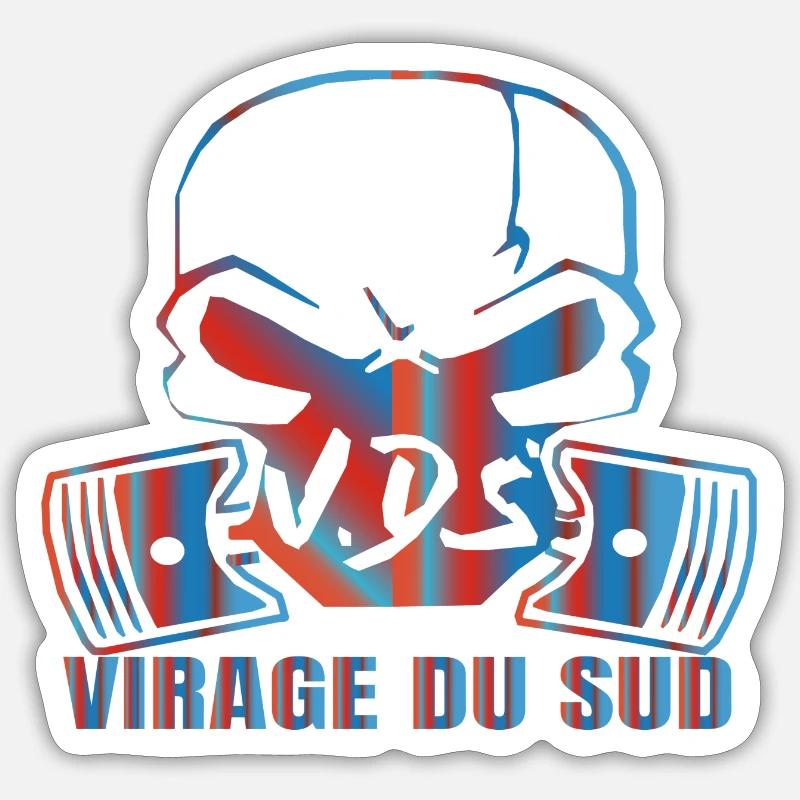 VIRAGE DU SUD - Sticker taille S (10 x 10 cm) - blanc mat