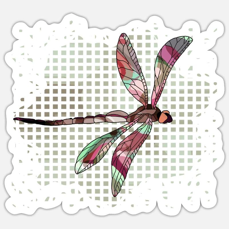 Libelle - Sticker Größe S (10 x 10 cm) - Mattweiß