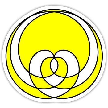 A curved heart - Sticker size S (10 x 10 cm) - white matte - Front