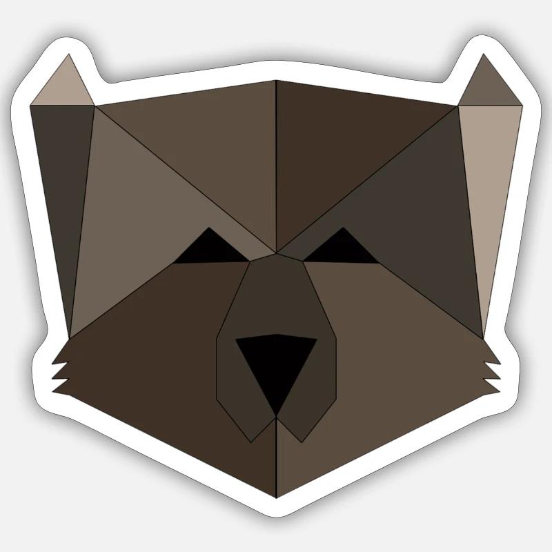 Bear geometric - Sticker size S (10 x 10 cm) - white matte