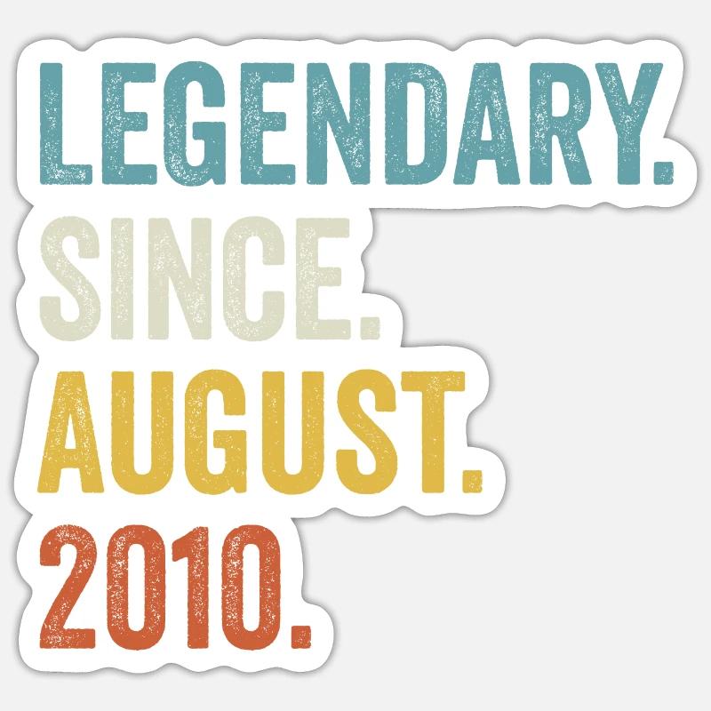 12 Years Old Legendary Since August 2010 12th Sticker size S (10 x 10 cm)