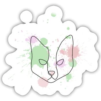 Splash Cat - Sticker Größe S (10 x 10 cm) - Mattweiß - Vorne