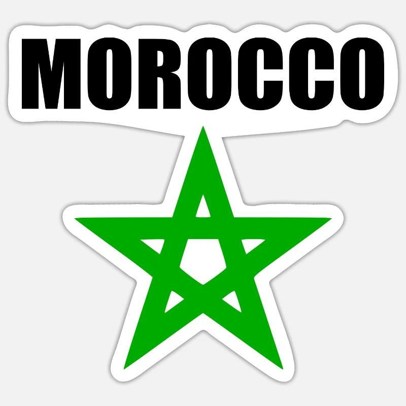 Maroc - Sticker taille S (10 x 10 cm) - blanc mat