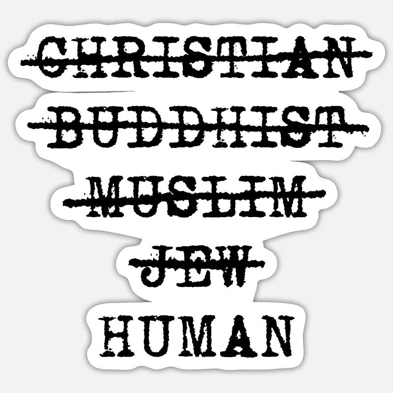 Human - Sticker Größe S (10 x 10 cm) - Mattweiß