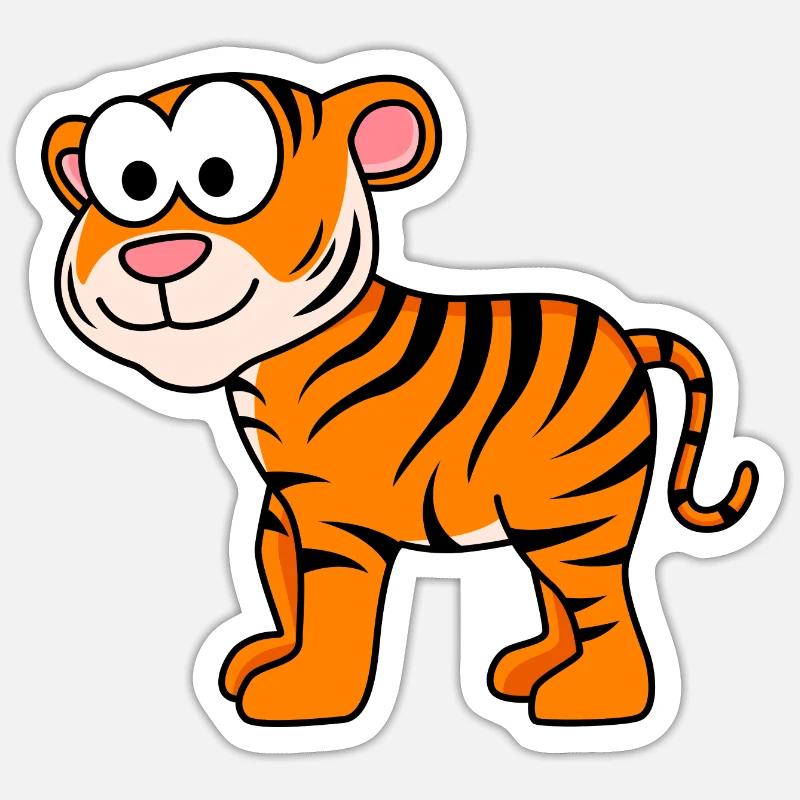 Tiger Comic Animal - Sticker size S (10 x 10 cm) - white matte