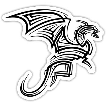 Drache Tribal Tattoo - Sticker Größe S (10 x 10 cm) - Mattweiß - Vorne