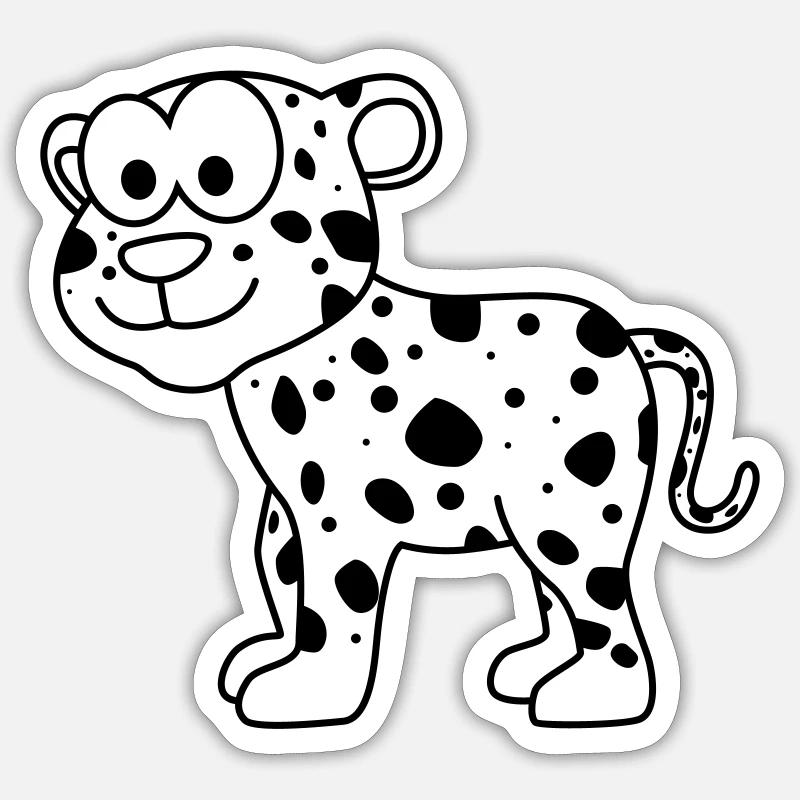 Léopard Comic Animal Sticker taille S (10 x 10 cm)
