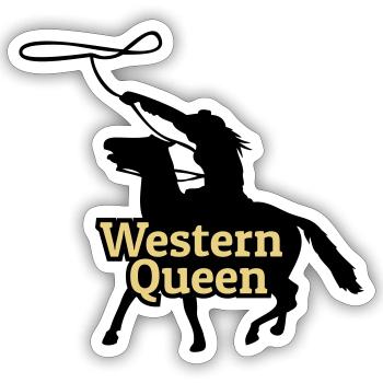 Western Queen - Sticker Größe S (10 x 10 cm) - Mattweiß - Vorne