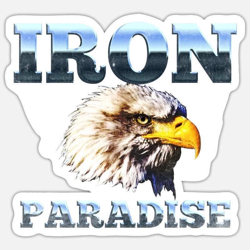 Iron Paradise - Sticker size S (10 x 10 cm) - white matte