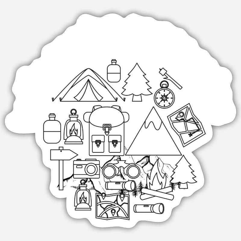 Zelten | let’s make memories Sticker Größe S (10 x 10 cm)