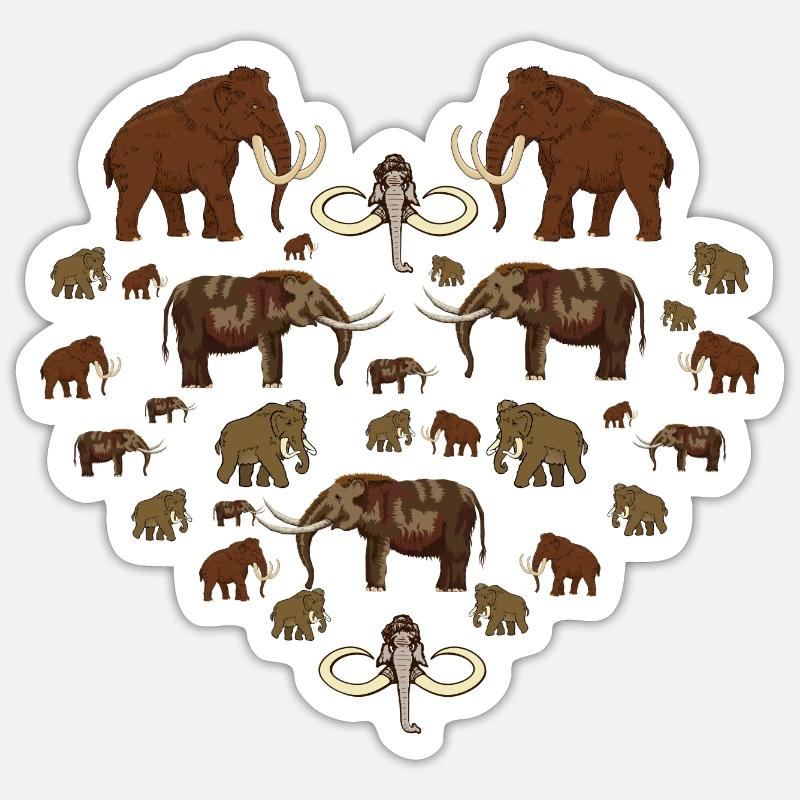 Mammut - Sticker Größe S (10 x 10 cm) - Mattweiß