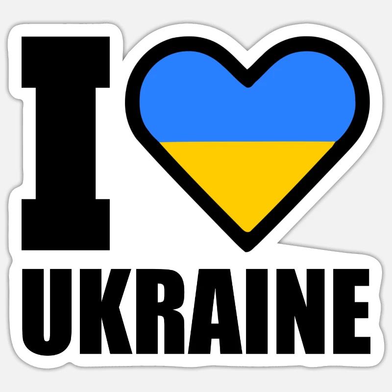 Ukraine - Sticker taille S (10 x 10 cm) - blanc mat