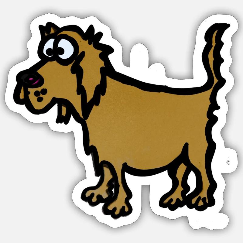 Hund - Sticker Größe S (10 x 10 cm) - Mattweiß