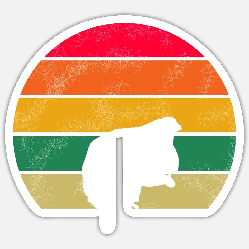 Écureuil rétro - Sticker taille S (10 x 10 cm) - blanc mat