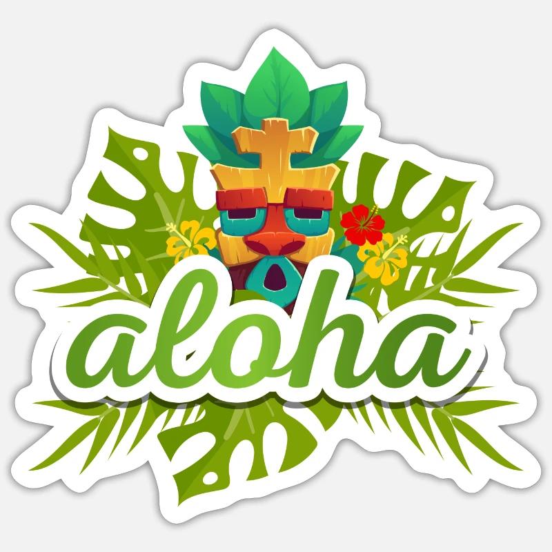 aloha - Sticker taille S (10 x 10 cm) - blanc mat