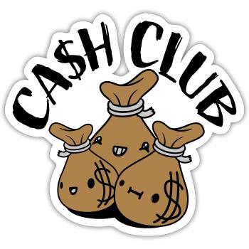 Cash Club Geldsäcke Freunde - Sticker Größe S (10 x 10 cm) - Mattweiß - Vorne
