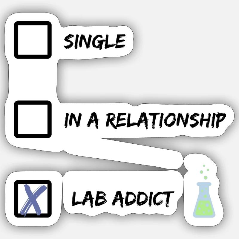 Lab Addict - Sticker taille S (10 x 10 cm) - blanc mat