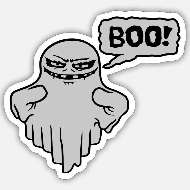 Boo Speech Bubble Mauvais - Sticker taille S (10 x 10 cm) - blanc mat
