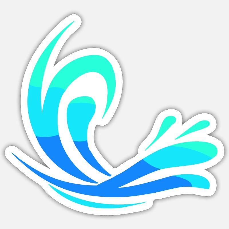 Wasser - Sticker Größe S (10 x 10 cm) - Mattweiß