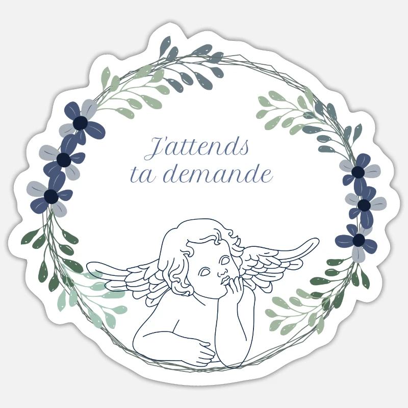 j attends ta demande Sticker taille S (10 x 10 cm)