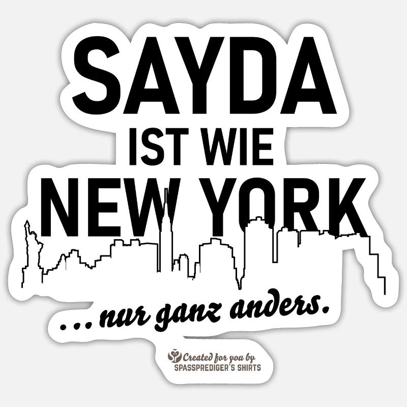 Sayda - Sticker Größe S (10 x 10 cm) - Mattweiß