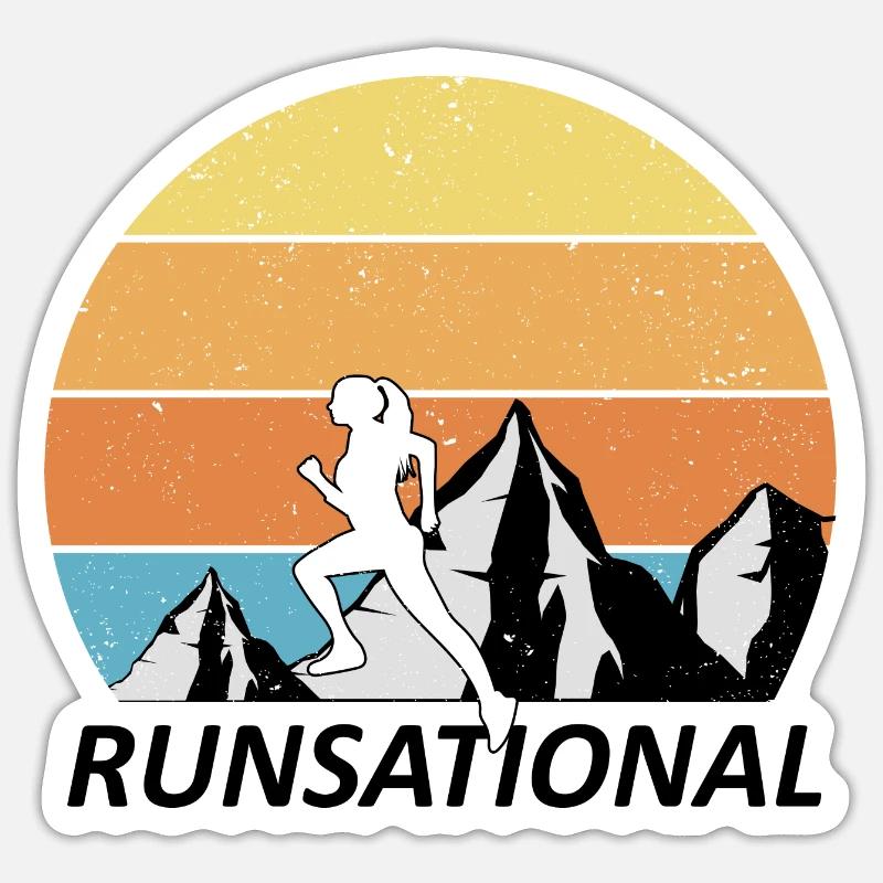 Trail Running - Sticker Größe S (10 x 10 cm) - Mattweiß
