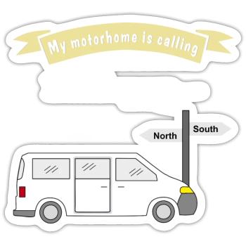 my motorhome is calling - Sticker Größe S (10 x 10 cm) - Mattweiß - Vorne