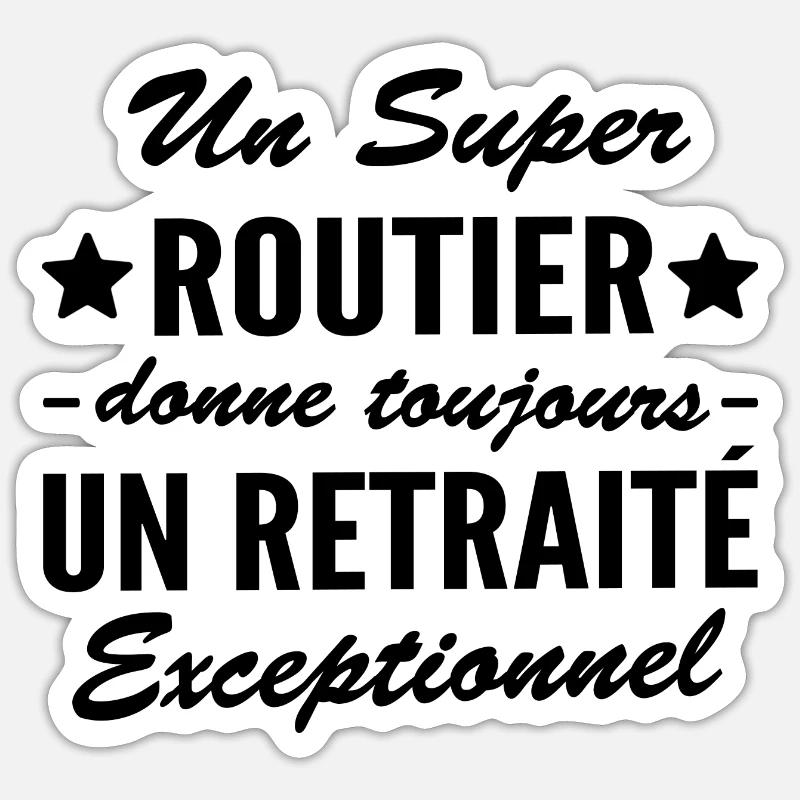 super routier - retraité exceptionnel - Sticker taille S (10 x 10 cm) - blanc mat