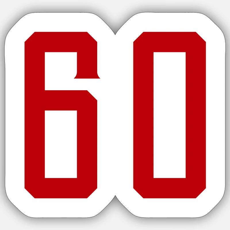 Symbole de 60 chiffres - Sticker taille S (10 x 10 cm) - blanc mat