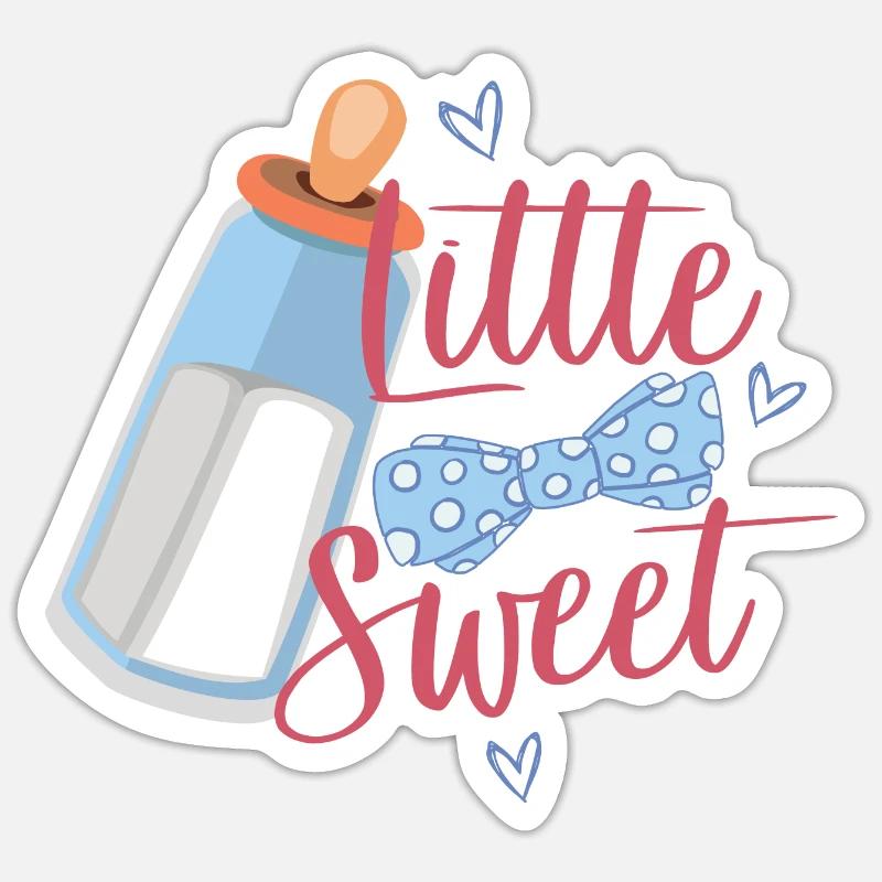 Bébé petit et doux - Sticker taille S (10 x 10 cm) - blanc mat
