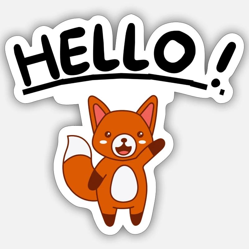 HELLO FOX Sticker size S (10 x 10 cm)