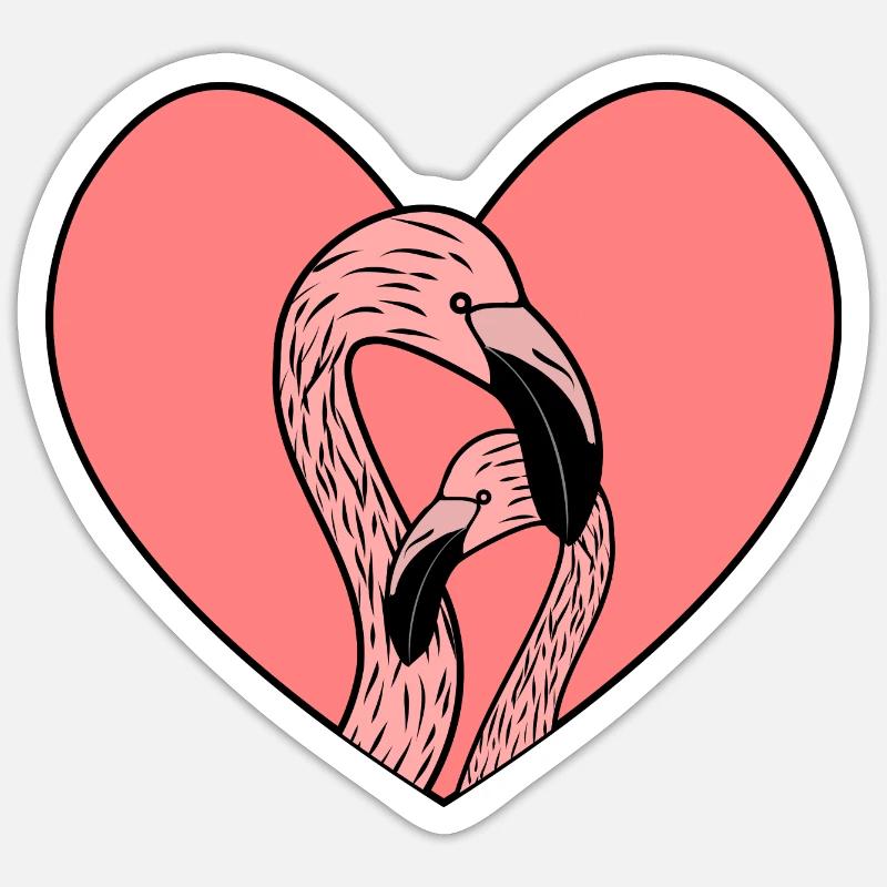 Flamant rose Sticker taille S (10 x 10 cm)