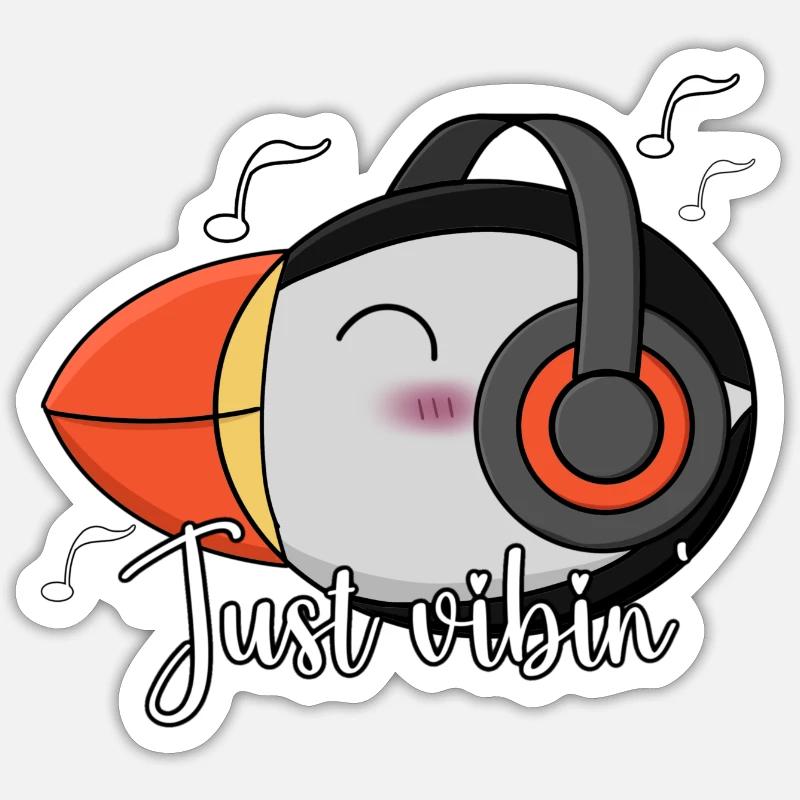 Juste vibin' - Sticker taille S (10 x 10 cm) - blanc mat