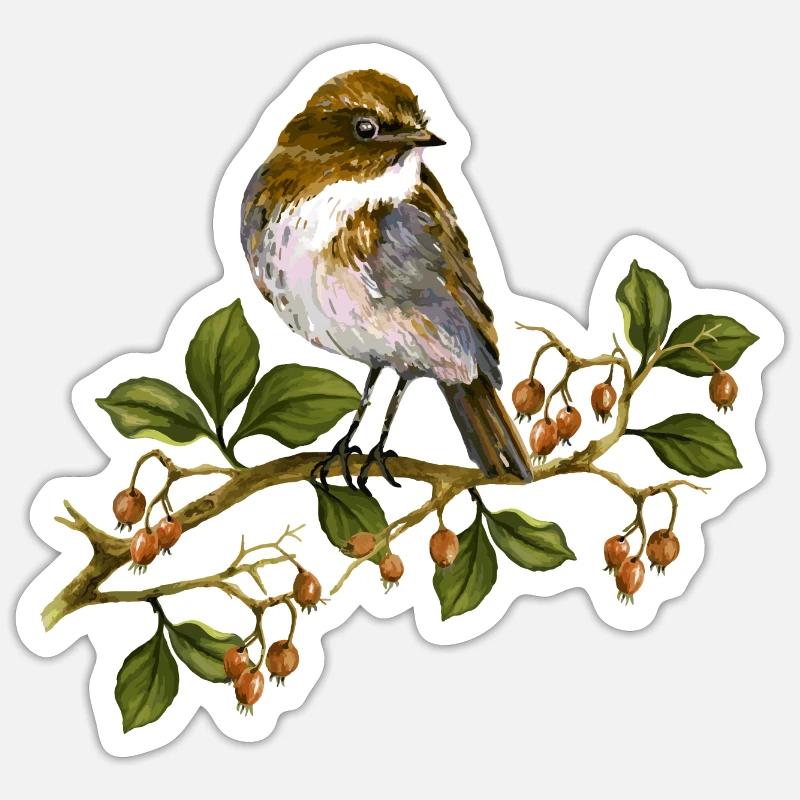 Bird - Sticker size S (10 x 10 cm) - white matte
