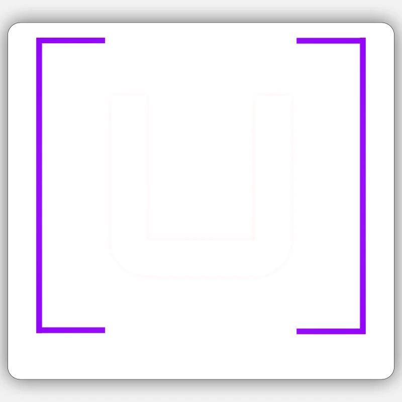 Lettre « U » - Sticker taille S (10 x 10 cm) - blanc mat