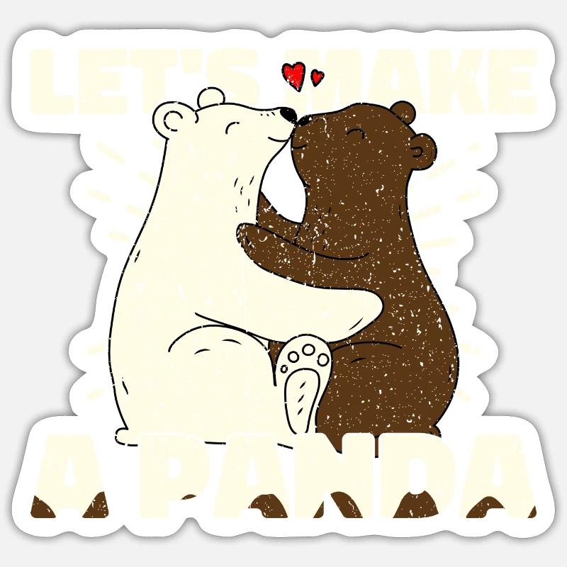 Let's make a panda. Bär Liebe Geschenk - Sticker Größe S (10 x 10 cm) - Mattweiß