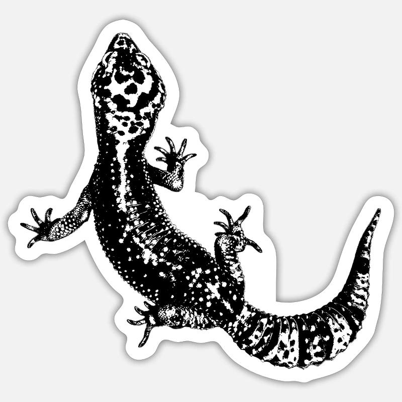 Leopardgecko / Gecko - Sticker size S (10 x 10 cm) - white matte